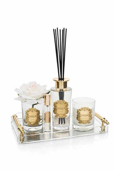 LITIQUE CAM GOLD LÜKS SET-PLEKSİ PİRİNÇ TEPSİ