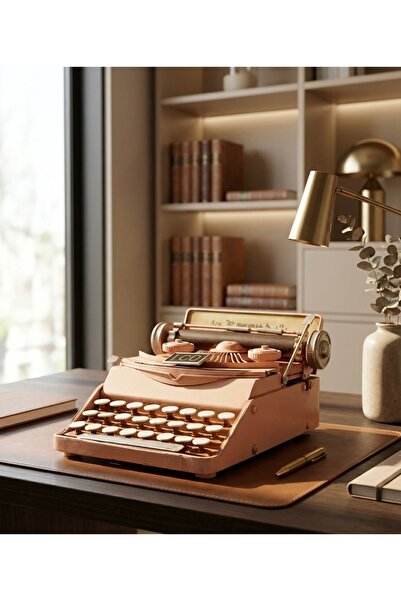 Pat Aksesuar Retro Dekoratif Pembe Daktilo – 11x16 cm Vintage Nostaljik Ev & ...
