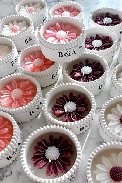 A V Concept 25’li Pinterest Çiçek Mum Hediyelik – İsim Tarihli Nişan Nikah Be...
