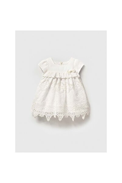 NoyNoy Baby Broaded Short Sleeve Dress White