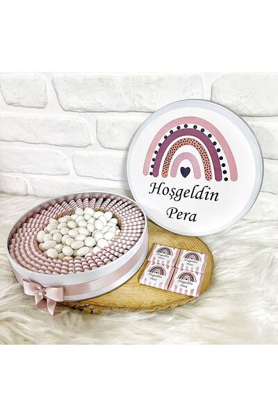 Sweet Story 150 Adet+200 Gr Drajeli Pudra Gökkuşağı Temalı İsme Özel Hoşgeldi...