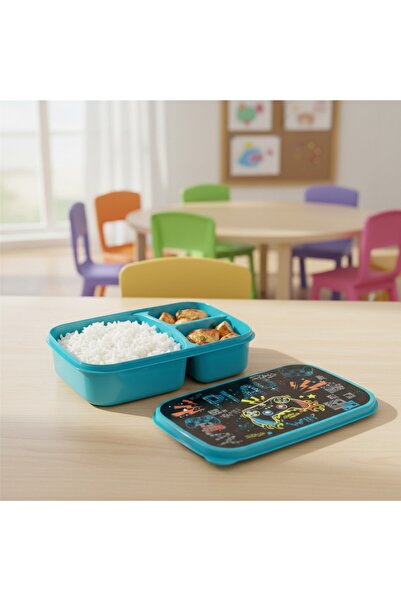 SyaMAG Children's food container, 3 compartments, gamer model, 1 Liter