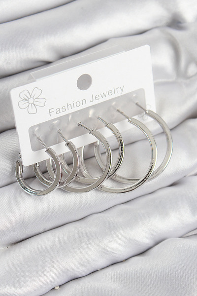 Skygo Brass Ring Model Silver Color Women's Set Earrings - Tj-Bkp11038