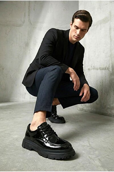 Zerenyus Ανδρικά κλασικά παπούτσια ZRK-X6 Premium από μαύρο λουστρίνι με κορδ...