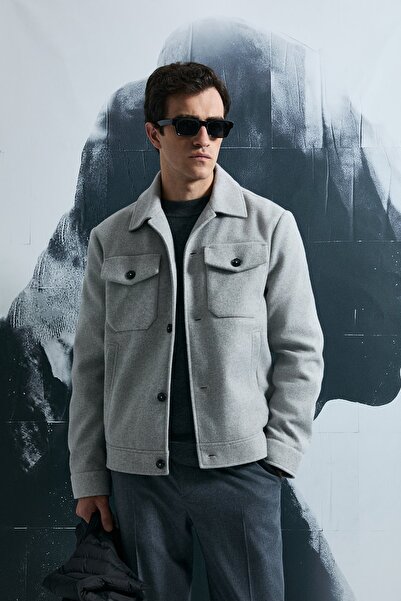 Lufian 112120262 Good Erkek Örme Ceket GRİ