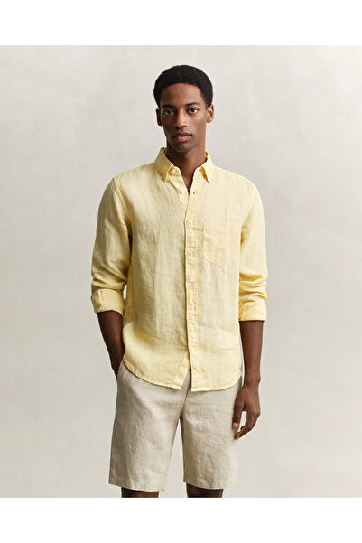 Gant Erkek Sarı Regular Fit Gömlek