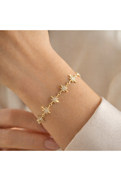 SEHERDEN Kuzey Yıldızı Işıltılı Bileklik (14K Altın Kaplama) – Zarif & Anlaml...