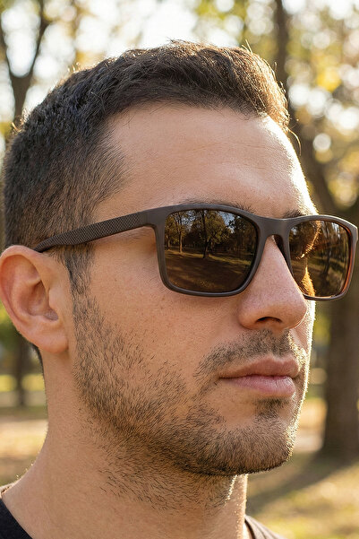 sun factory نظارات شمسية للرجال باللون البني UV400 مستقطبة 1320 C5454M - إطار...