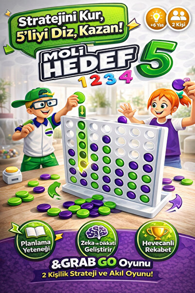 Moli Toys Hedef 5 Oyunu Moli Hedef5 Akıl Mantık Zeka Ve Strateji Oyunu