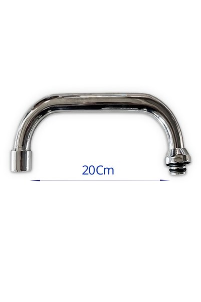 Trendhouse Mutfak Banyo Bataryası Borusu Krom Paslanmaz Batarya Ucu Uçtan Uca 20 Cm