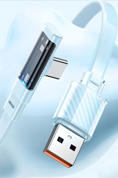 Mcdodo CA-3422 USB-A to Type-C 100W 6A L Tip Hızlı Şarj Kablosu 1.2m Mavi