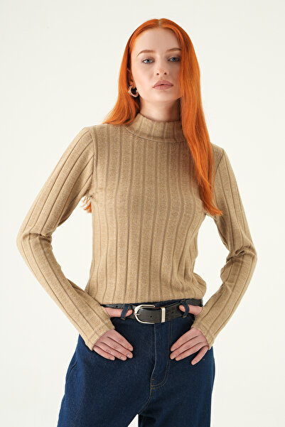 Rays Bluză cu mânecă lungă, tip turtleneck, din nurcă 8361A