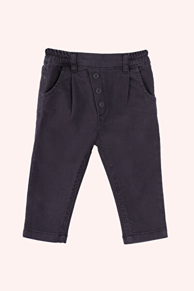 Panço Erkek Bebek Beli Lastikli Cepli Düğme Detaylı Pantolon