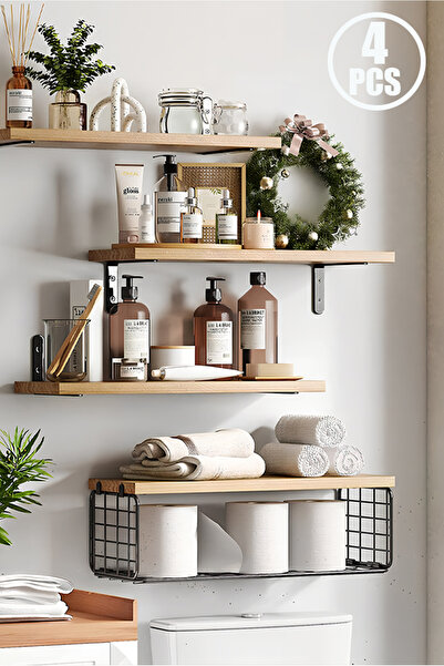 REBECCA HOME 4Pcs Floating Wall Shelves