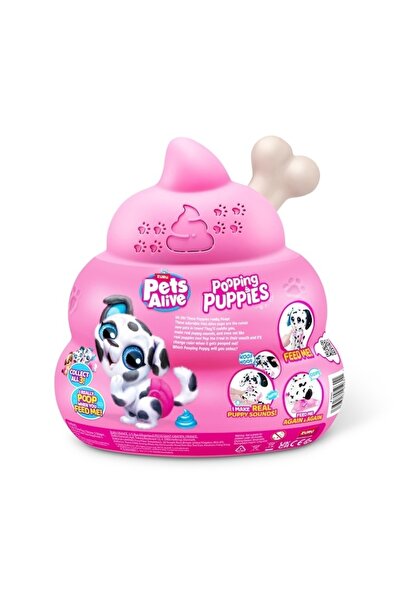 Pets Alive - Jucarie de plus interactiva catelus cu accesorii surpriza, Poopi...