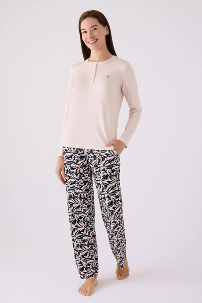 Arnetta Γυναικείο σετ πιτζάμας σε κρεμ απόχρωση