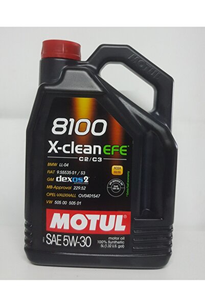 Motul 8100 X-Clean Efe C2/C3 SAE 5W-30 Tam Sentetik Motor Yağı 5 L