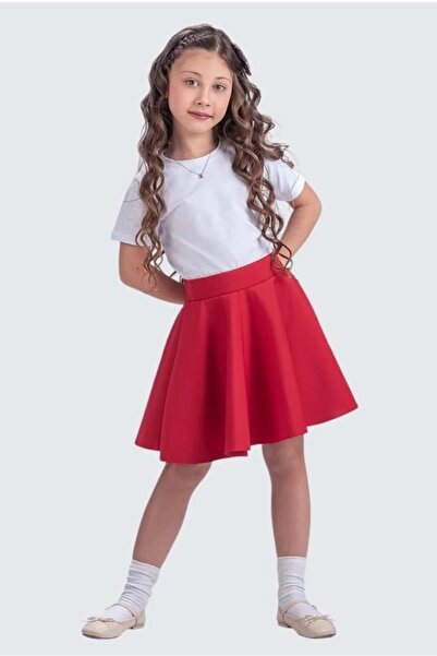 Mnk Baby&Kids Scuba 23 Nisan Kız Çocuk Kloş Etek Mnk0565 Kırmızı