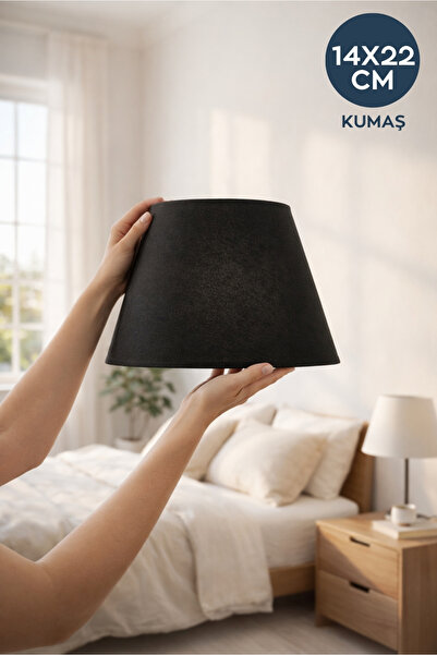 HOMİNG Siyah Kumaş Abajur Başlığı 22'lik