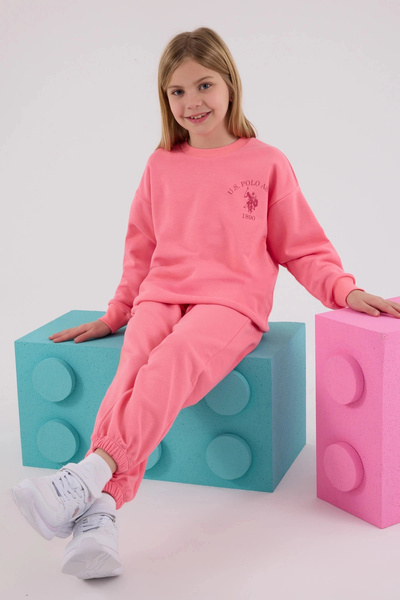 U.S. Polo Assn. Girl's double set - neon pink