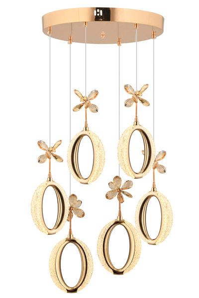 İstanbul Avize İstanbul Avize Zeus 6'lı Gold Kumandalı 3 Renk Ledli Modern Le...