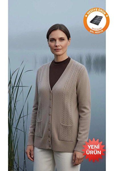 larocci كارديجان نسائي أساسي بأزرار - مقاس قياسي