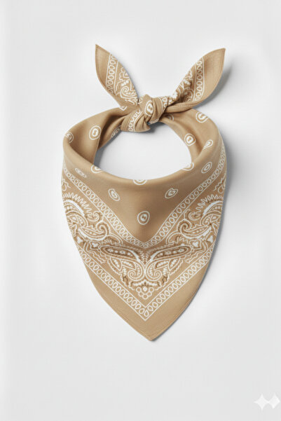 PETEK AKSESUAR Paisley Patterned Bandana Nude