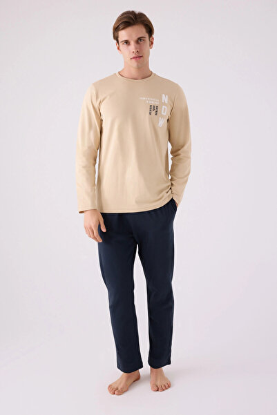 Arnetta Men's Brown Long Sleeve Pajama Set