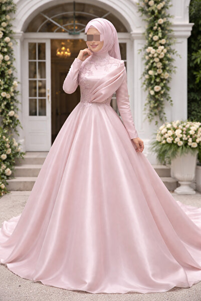 ÖZEL DİKİM PUDRA RENK ÖZEL TASARIM NİŞANLIK 2