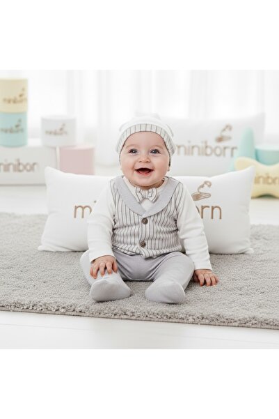 MİNİBORN طقم أطفال مكون من 5 قطع من السترات المخططة