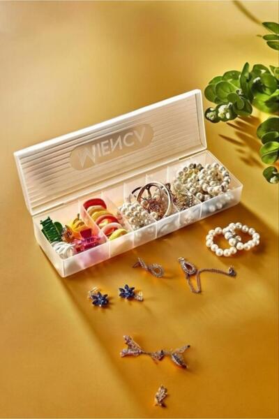 Bayev Ring 6 Compartments - Buckle Box with Lid, Organizer Hobby Ring Box