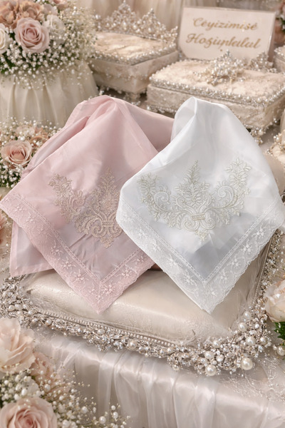 DİLEX Bohça Çeyizlik Bohça Gelin Bohçası Damat Bohçası Saten Piliseli Set