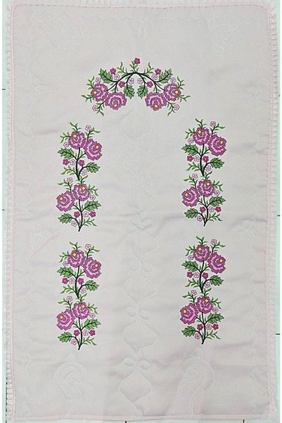 DİLEX Prayer Rug Powder Etamine Embroidered Dowry Holder 120X73 cm