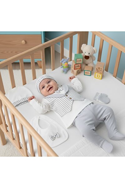 MİNİBORN طقم أطفال مكون من 5 قطع من السترات المخططة