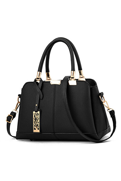 OEM Γυναικεία τσάντα χειρός με μενταγιόν, ρυθμιζόμενο λουράκι ώμου, δύο σταθε...