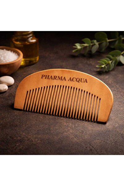 Pharma Acqua Doğal Şimşir Ahşap Tarak Yuvarlak Model (ÇANTA BOY)