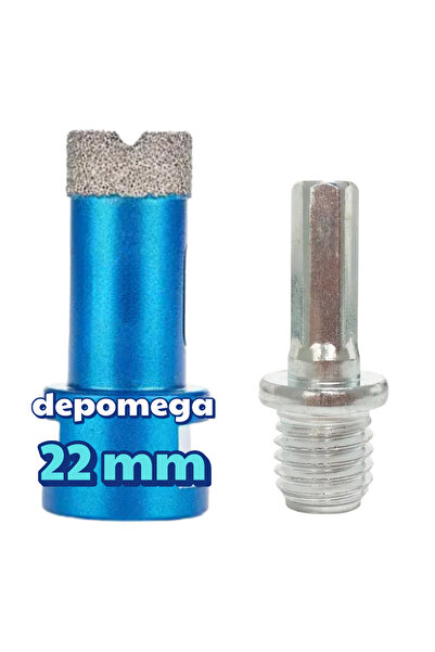 DepoMega 22 mm Granit Mermer Seramik Delme Panç Spiral ve Matkap İçin Aparatl...