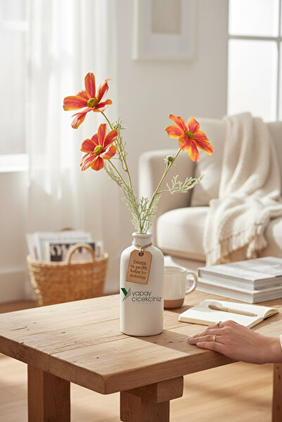 YAPAY ÇİÇEKÇİNİZ Islak Dokulu 60 cm Yapay Dağ Papatya Çiçeği – Gerçekçi Görün...