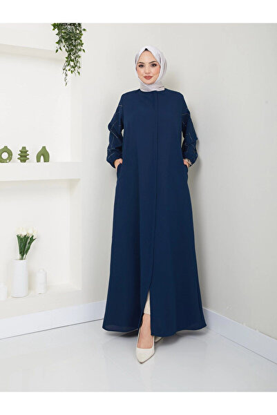 Neva Style Ferace cu mâneci cu detalii de piatră