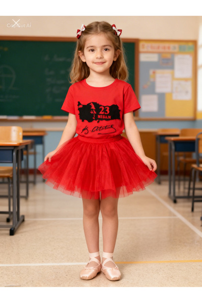 HMZ GOLD Μπλουζάκι με ανάγλυφη εκτύπωση χάρτη της 23ης Απριλίου, Εθνικό Εορτα...