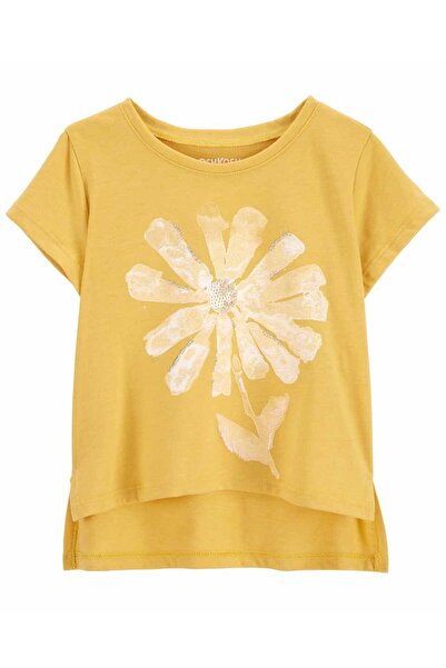 Oshkosh B’Gosh Küçük Kız Çocuk Çiçek Desenli Tshirt Sarı