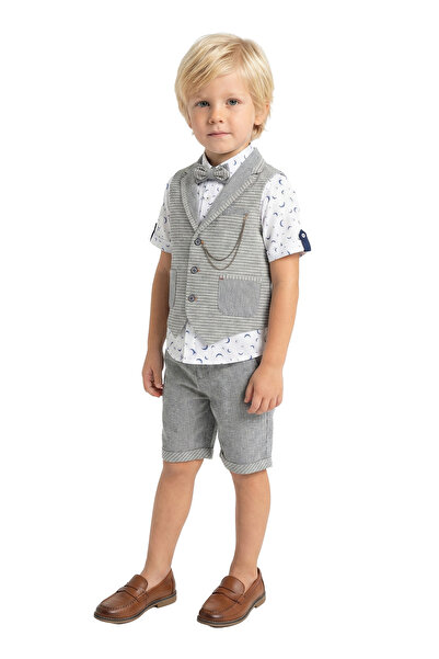 Doctor junior Băiat Copil Bleumarin Vestă Cămașă Pantaloni Scurt Papion Acces...