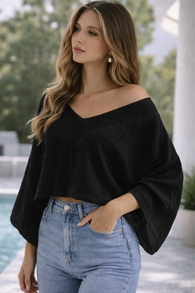 estewoman Muslin 100% Cotton Boat Neck Blouse