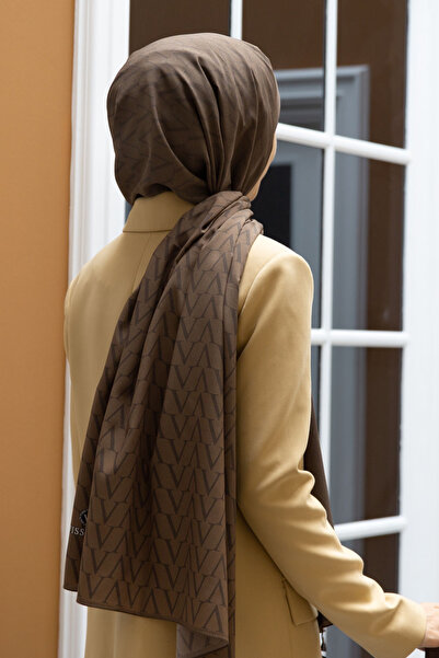 Vissona LÜKS MEDİNE İPEĞİ DEGRADELİ MONOGRAM DESENLİ BEJ RENKLİ 75X195 KIRIŞM...