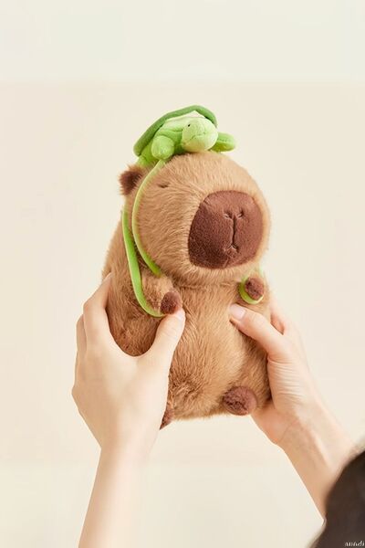 Ecrou Cute Capybara Plush Toy with Turtle Backpack 25 cm