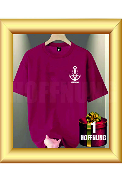 HOFFNUNG Unisex Short Sleeve Round Neck Anchor Printed Solid Color t Shirt