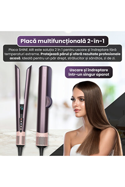 RAPAZ TREND RPZ Placă de îndreptat părul și uscător SHINE AIR 2 în 1, 1500 W, ionic