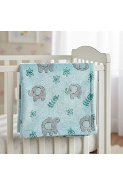 SyaMAG Paturica pentru bebelusi, material pufos, model cu elefanti, 110 x 80 cm