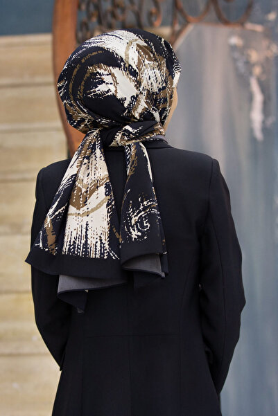 Vissona LÜKS MEDİNE İPEĞİ BOYA EFEKT DESENLİ BEJ RENKLİ 75X195 KIRIŞMAZ ŞAL M...