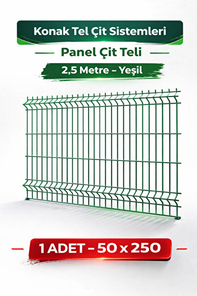 Konak Tel Çit Aksaray 1 Adet Bahçe Panel Çim Çiti Teli 50x250 cm 4.mm Tel Kal...